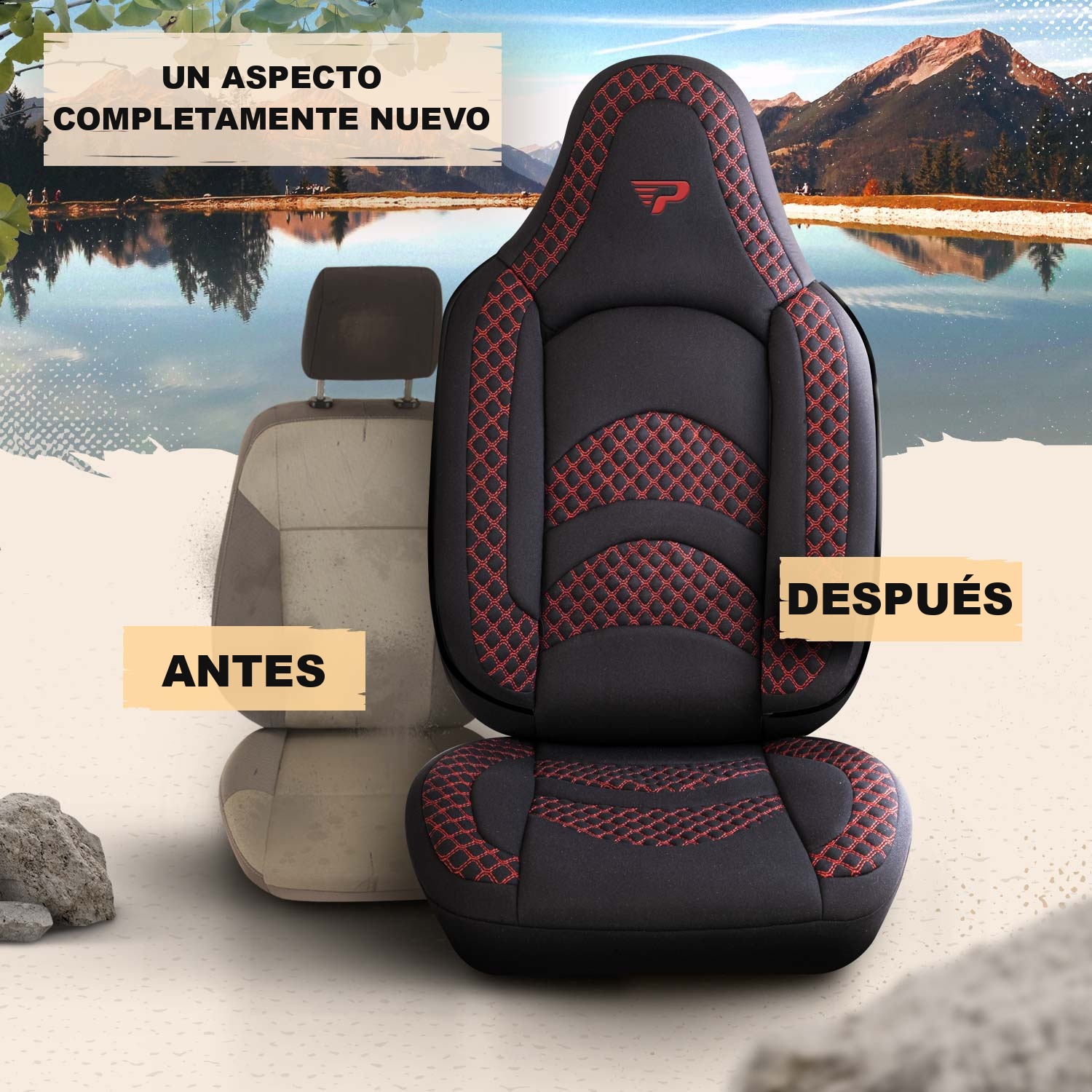 Antes y después de colocar las fundas de asiento Limburg